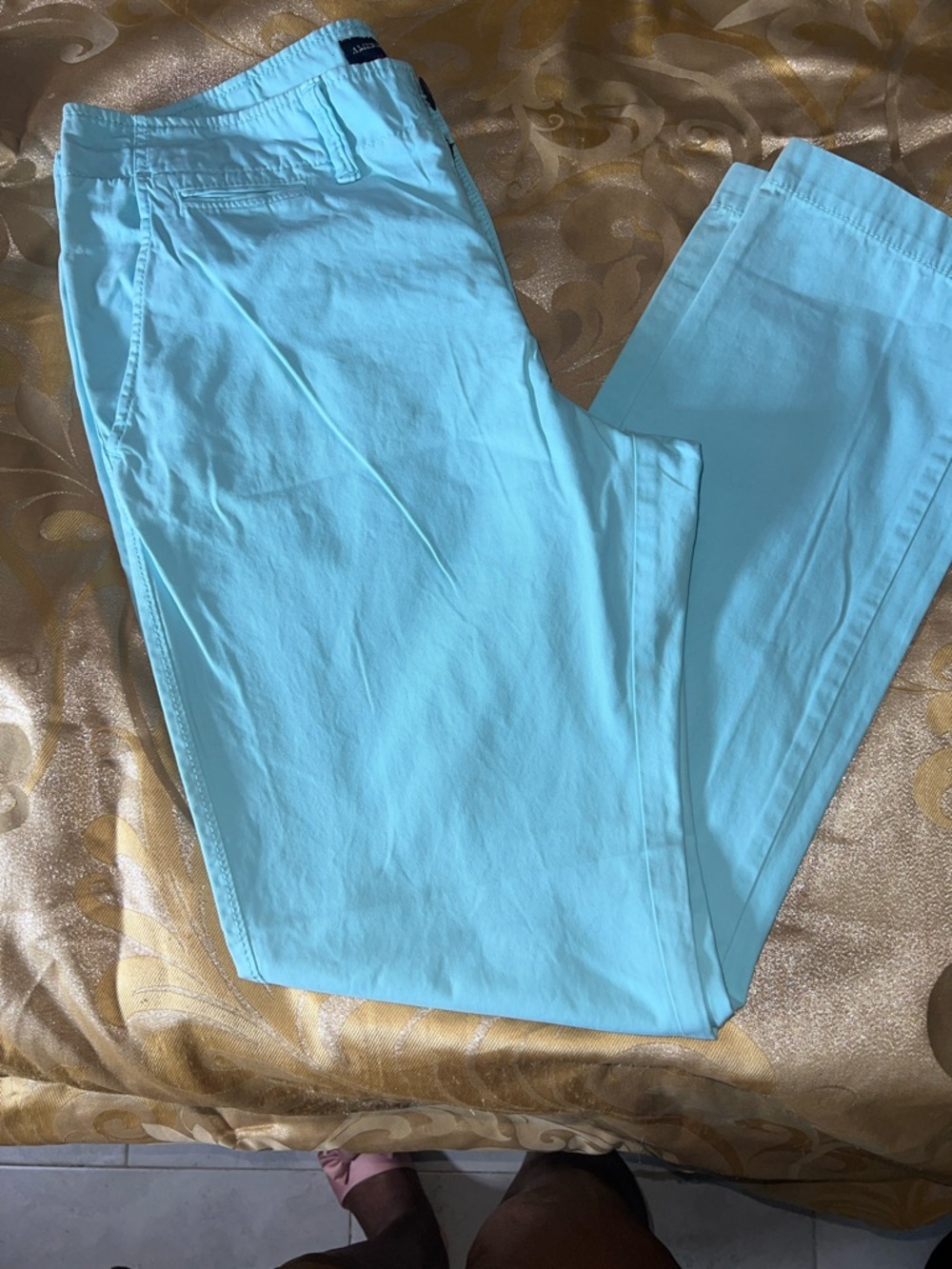 American Eagle Outfitters Light Aqua SLIM STRAIGHT Pants Size 34/34